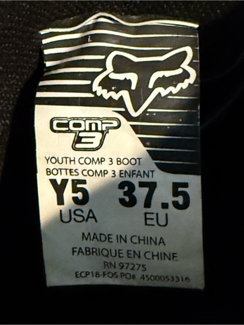 Fox Kids Black and White Motocross Boots - Picture 4 of 4